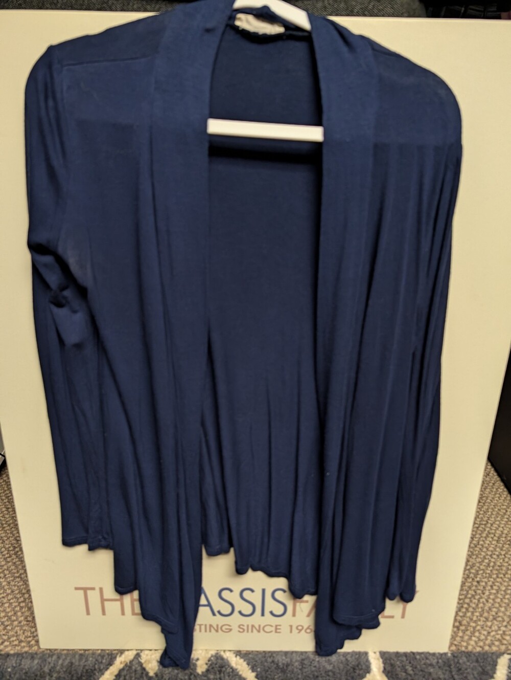 Navy Open-Front Women's Cardigan Sweater